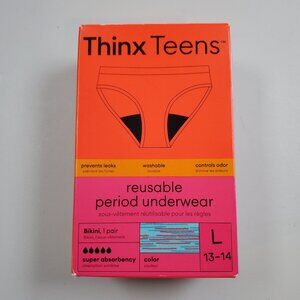 Thinx Teens Super Absorbency Cotton Bikini Period Underwear Girls Size Large NWT